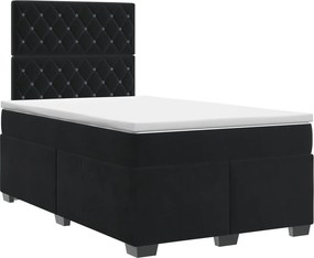 vidaXL Κρεβάτι box spring με στρώμα Μαύρο 120 x 200 cm Βελούδο