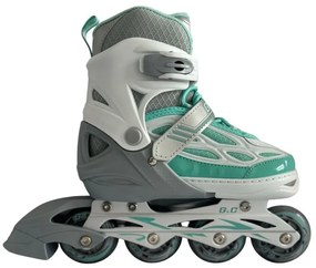 Αυξομειούμενα Πατίνια Roller G&C BW188 Γκρι/Μπλε με LED Τροχούς IN-LINE SKATES Medium (35-38)