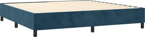 vidaXL Κρεβάτι Boxspring με Στρώμα Σκούρο Μπλε 200x200 εκ. Βελούδινο