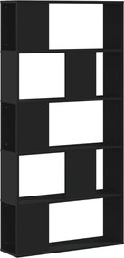 vidaXL Βιβλιοθήκη 5 Επιπέδων Μαύρη 80,5x23,5x162,5 εκ. Επεξεργ. Ξύλο