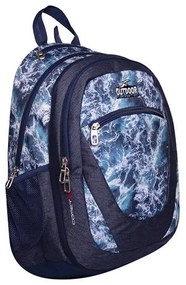 KALGAV τσάντα πλάτης &quot;Navy marble&quot; με θήκη για laptop/tablet Υ49x15x34,5εκ.  τμχ.
