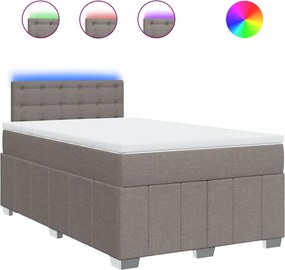 vidaXL Κρεβάτι Boxspring με Στρώμα Taupe 120x200 εκ. Υφασμάτινο