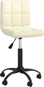 vidaXL Καρέκλα Γραφείου Περιστρεφόμενη Κρεμ Βελούδινη