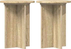 vidaXL Βάση φυτών 2 τεμ. Sonoma Δρυς Ø29,5 x 40 εκ. Επεξεργασμένο Ξύλο