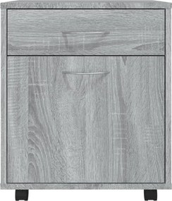 vidaXL Ντουλάπι Με Ροδάκια Γκρι Sonoma 45 x 38 x 54 εκ. Επεξεργ. Ξύλο