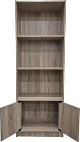 Βιβλιοθήκη Tekaro pakoworld σε sonoma απόχρωση 60x29x166εκ