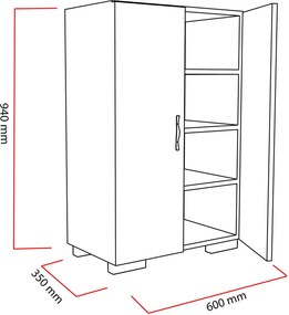 Παπουτσοθήκη Λευκό FRASEN 60x35x94