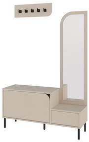 Έπιπλο Εισόδου Mila 0241590 Με Κρεμάστρα 120x37x171,6cm Sandstone