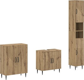 vidaXL Σετ ντουλαπιών μπάνιου 3 τεμαχίων HAARLEM Artisan Δρυς
