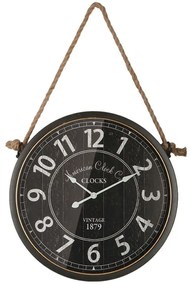Ρολόι Τοίχου 15-00-94240 Φ40x6cm Black Marhome Μέταλλο,Γυαλί