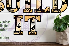 Intra απο ξύλο plywood 3mm-4mm πάχος - Σετ Αλφαβήτου με θέμα Κατασκευές. 2 στρώμα Δίασταση 30x20 cm INTRAFABR-83416755