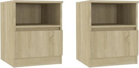 vidaXL Κομοδίνα 2 τεμ. Sonoma Δρυς 40 x 40 x 50 εκ. από Επεξ. Ξύλο