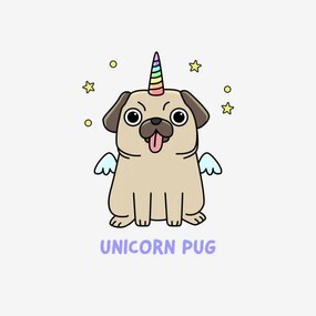 Εικονογράφηση Funny unicorn pug, Panuwach