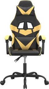 vidaXL Καρέκλα Gaming Μαύρο/Χρυσό από Συνθετικό Δέρμα