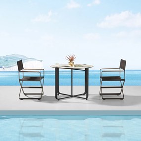 Τραπεζαρία Κήπου Clint 01-00-2276  (Σετ 3Τμχ) Anthracite Two Seater