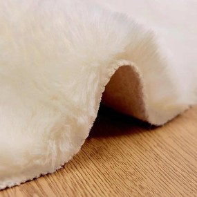 vidaXL Χαλιά Ψεύτικου Κουνελιού Olite Κρεμ Ø 160 εκ. Πολυεστέρας