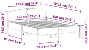 ΠΛΑΙΣΙΟ ΚΡΕΒΑΤΙΟΥ ΜΕ ΚΕΦΑΛΑΡΙ ΛΕΥΚΟ 120X190 ΕΚ. ΜΑΣΙΦ ΠΕΥΚΟΥ 842611