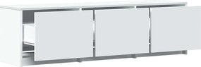 vidaXL Ντουλάπι TV με led Λευκό 140 x 34 x 40 εκ Επεξεργασμένο ξύλο