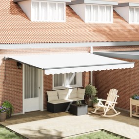 vidaXL Αυτόματη Ανασυρόμενη Τέντα Λευκή 450x350 εκ