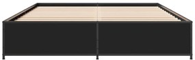 Πλαίσιο Κρεβατιού Μαύρο 160x200 εκ. Επεξ. Ξύλο &amp; Μέταλλο - Μαύρο