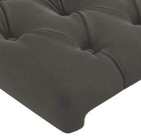Κεφαλάρι με Πτερύγια Σκούρο Γκρι 163x23x118/128 εκ. Βελούδινο - Γκρι
