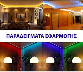 Φωτοσωλήνας led δικάναλος διάφανος πολύχρωμος Φ13mm με 36led/m