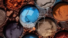 Σετ των 2 Intra Συλλεκτικό Ξύλινο Παζλ Plywood 4mm - Κοντινή όψη μιας όμορφης παλέτας μακιγιάζ Σε Ξύλινο Κουτί - Διαστάσεις: 10x10 cm – 25 κομμάτια