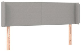 vidaXL Κεφαλάρι Κρεβατιού LED Ανοιχτό Γκρι 147x16x78/88 εκ. Υφασμάτινο