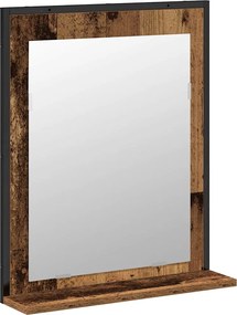 vidaXL Σετ Επίπλων Μπάνιου Επιτοίχιο 2 pcs Καφέ Επεξεργασμένο ξύλο