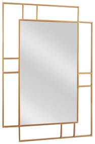 Καθρέπτης Τοίχου ARWEN Χρυσό Μέταλλο/Γυαλί  90x2x68cm