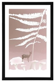 Αφίσα με παρπαστού Παραμυθένια ζωή στο δάσος - 30x45 silver