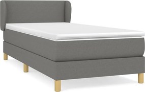 vidaXL Κρεβάτι Boxspring με Στρώμα Σκούρο Γκρι 80x200 εκ. Υφασμάτινο