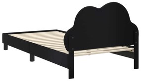 vidaXL Σκελετός Κρεβατιού με κεφαλάρι Μαύρο 90 x 190 cm PU