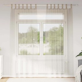 vidaXL Κουρτίνες με κουρτίνες 2 pcs Άμμος Πολυεστέρας