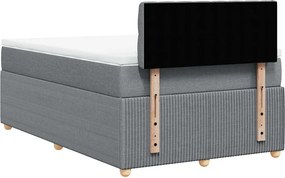 vidaXL Κρεβάτι Boxspring με Στρώμα Ανοιχτό Γκρι 120x200 εκ. Υφασμάτινο