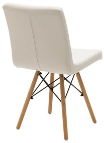 Chair Cian II PU white-oak leg 43x56x81 εκ.