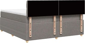 vidaXL Κρεβάτι Boxspring με Στρώμα Taupe 200x200 εκ. Υφασμάτινο
