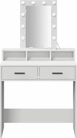 vidaXL Τραπέζι περιποίησης Λευκό 79 x 41 x 140 εκ. Επεξεργασμένο ξύλο