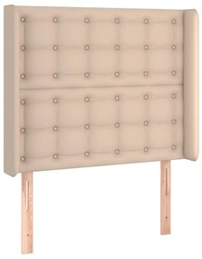 vidaXL Κρεβάτι Boxspring Στρώμα&amp;LED Καπουτσίνο 80x200 εκ. Συνθ. Δέρμα