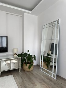 Stewehome Μοντέρνος Καθρέφτης Δαπέδου με Μεταλλικό Πλαίσιο λευκό 80x2x180 cm