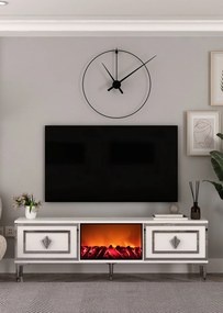 Stewehome Έπιπλο τηλεόρασης με εστία και ντουλάπι 150x30x41 cm