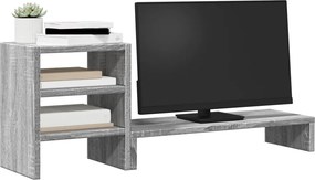 vidaXL Βάση Οθόνης με Organiser Γραφείου Γκρι Sonoma από Επεξ. Ξύλο