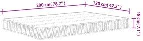 vidaXL Στρώμα με Bonnell Springs Μεσαία Σκληρότητα 120 x 200 εκ.