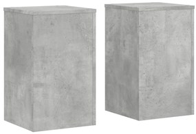 vidaXL Βάσεις Φυτών 2 τεμ. Γκρι Σκυρ. 30x30x50 εκ. Επεξεργασμένο Ξύλο