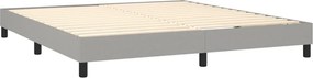 vidaXL Κρεβάτι Boxspring με Στρώμα &amp; LED Αν.Γκρι 160x200 εκ Υφασμάτινο