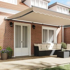 vidaXL Σκηνίτσα Αναδιπλούμενη Μπεζ 500 x 300 εκ ύφασμα