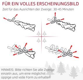 HOMCOM Χριστουγεννιάτικο Δέντρο, Τεχνητή Ελάτη, 1,80m ύψος, Πλούσιο σχήμα, Ρεαλιστική εμφάνιση, Χιονισμένα κλαδιά, Κουκουνάρια