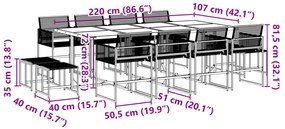 ΣΕΤ ΤΡΑΠΕΖΑΡΙΑΣ ΚΗΠΟΥ 13 ΤΕΜΑΧΙΩΝ ΜΑΥΡΟ ΣΥΝΘΕΤΙΚΟ ΡΑΤΑΝ 3295055