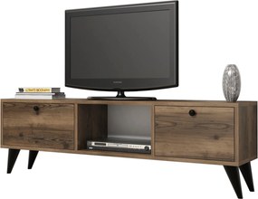 Έπιπλο Τηλεόρασης Καρυδί / Μαύρο PERAL 138x29.5x42.6