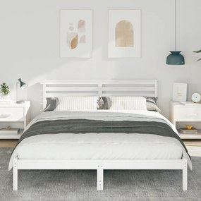 vidaXL Σκελετός Κρεβατιού Λευκό 160 x 210 cm Συμπαγές ξύλο πεύκου
